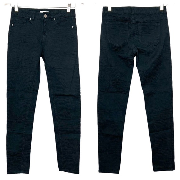 NWT ZADIG & VOLTAIRE Textured Tiger Stripe Cotton Crepe Ankle Crop Slim Pants XS - Picture 2 of 6